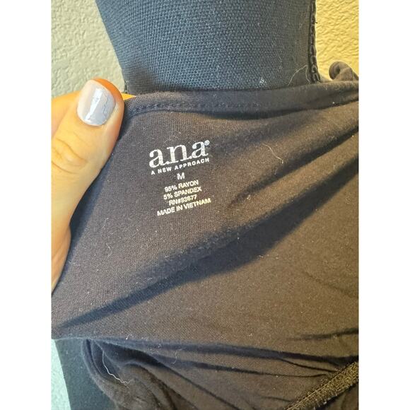 Ana A New Approach Black Ruffle Sleeveless Dress Summer Casual Sundress Medium - Picture 3 of 3